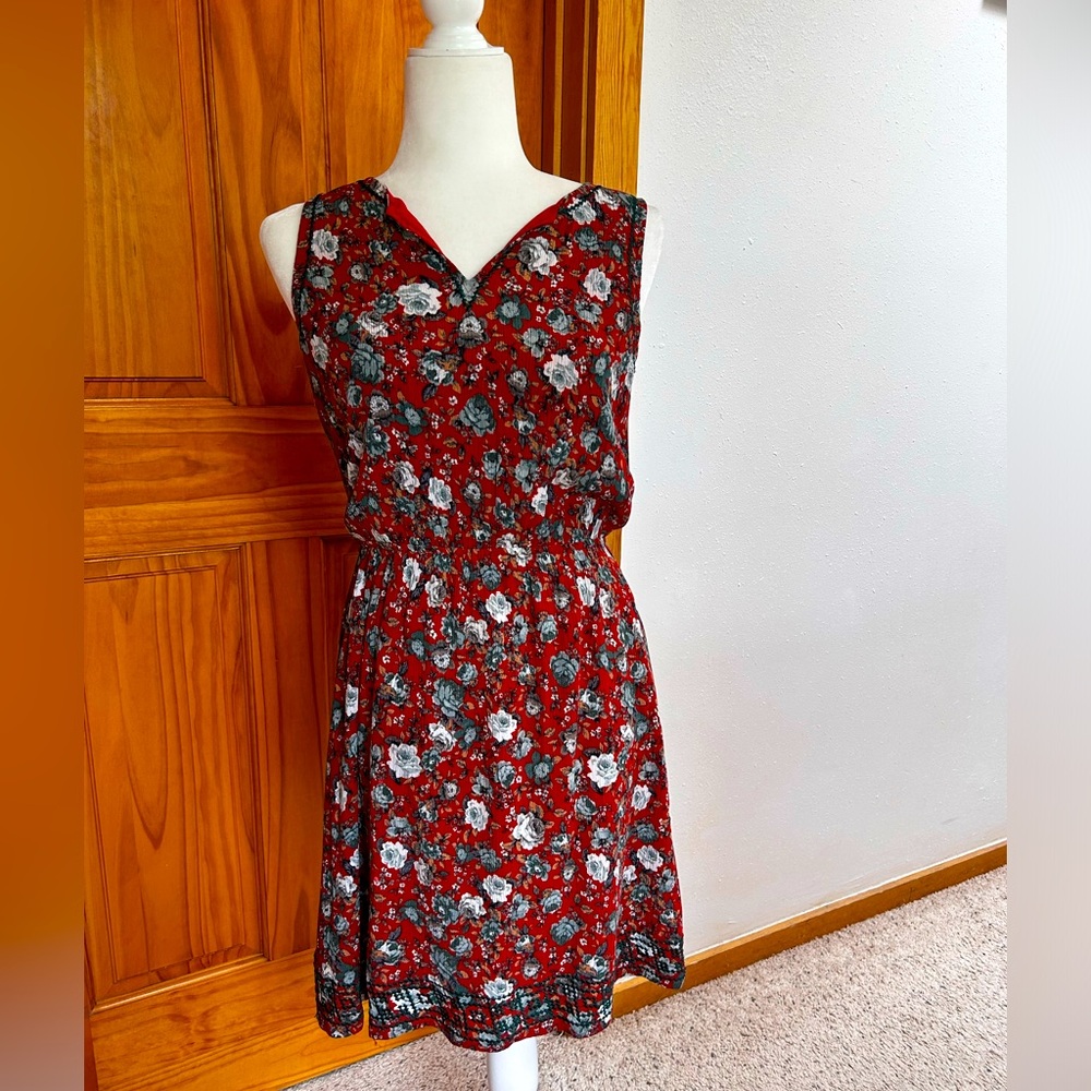 Red Floral Dress 👗